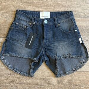 One Teaspoon Denim Marlons Low Waist Cutoff Jean Shorts in Fox Black Revolve